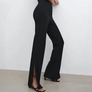 NWT! Jason Wu Wide-Leg High-Rise Split-Hem Pants WV6841 in Black L